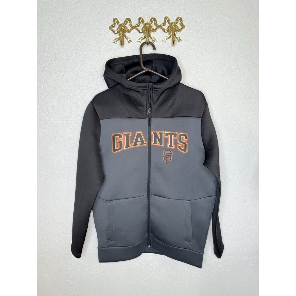 San Francisco Giants Antigua Black Grey Protect Full-Zip Hoodie Baseball LG R2